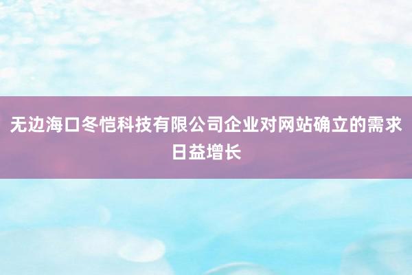 无边海口冬恺科技有限公司企业对网站确立的需求日益增长